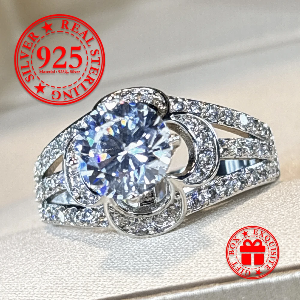 925 Silver Fashion Classic White Zircon Hollowed-out Ring For Women Beautiful Jewelry Gift For Wedding Parties
925 Silver Fashion Classic White Zircon Hollowed-out Ring For Women Beautiful Jewelry Gift For Wedding Parties