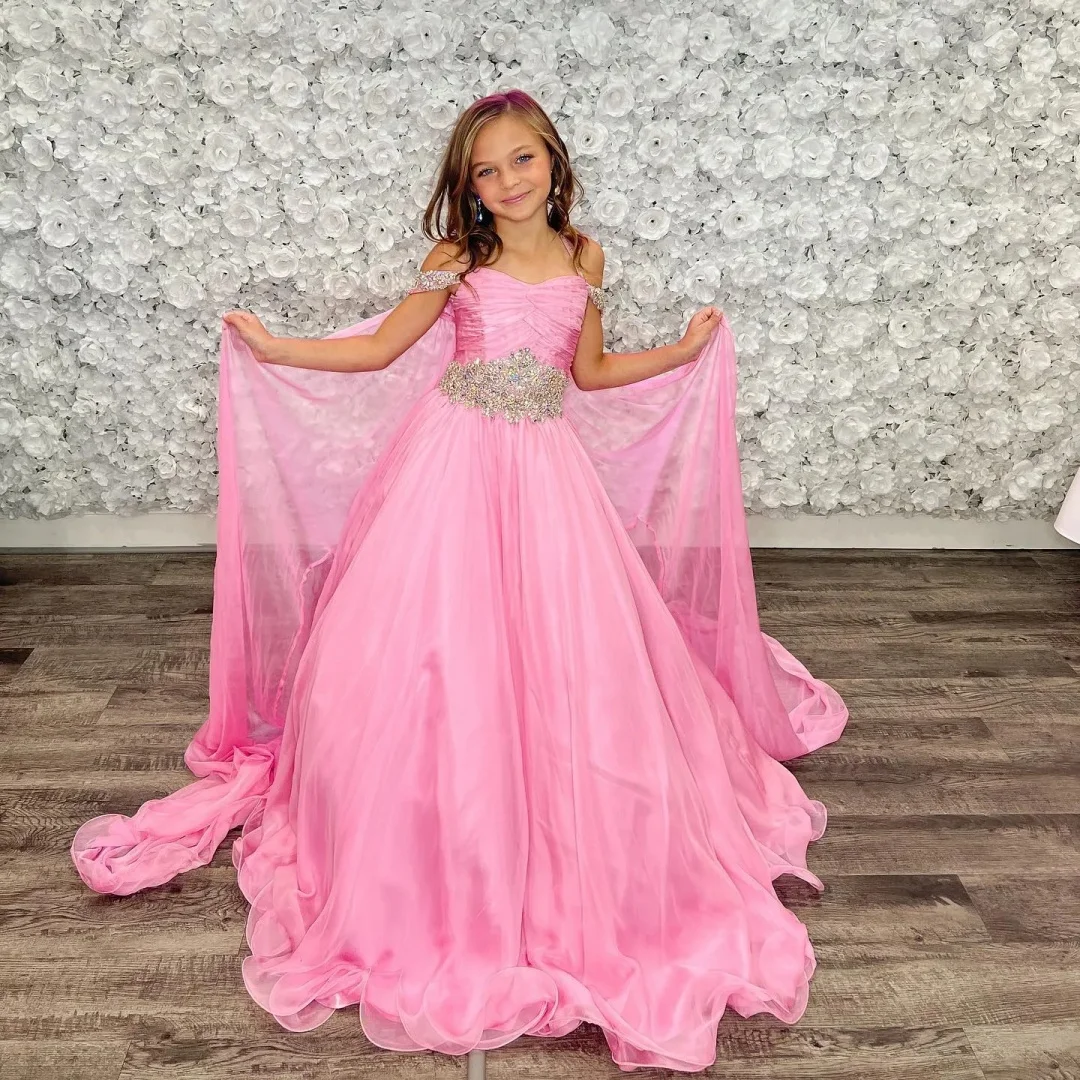 Customized Periwinkle Girl Pageant Dress Off-Shoulder Cape Crystals Chiffon Little Kid Birthday Formal Party Gown Infant To
Customized Periwinkle Girl Pageant Dress Off-Shoulder Cape Crystals Chiffon Little Kid Birthday Formal Party Gown Infant To