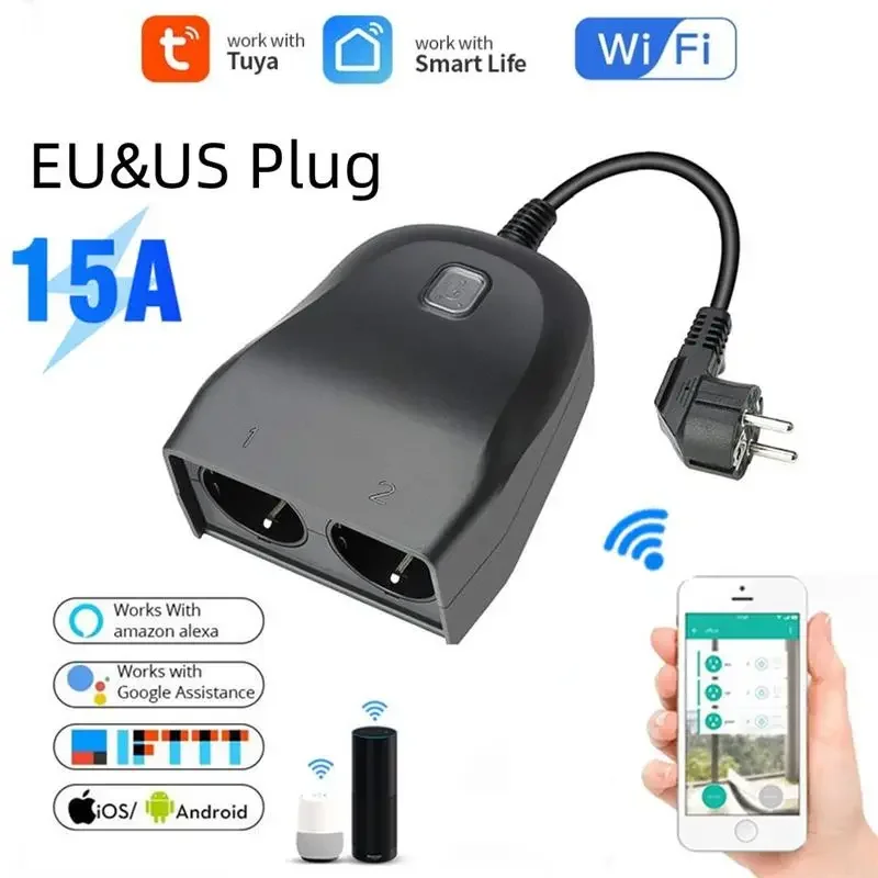 Tuya Wifi EU Smart Socket Outdoor IP44 Waterproof Remote Rontrol Timer Switch Conversion Power Plug Socket Supprt Google Alexa
Tuya Wifi EU Smart Socket Outdoor IP44 Waterproof Remote Rontrol Timer Switch Conversion Power Plug Socket Supprt Google Alexa
