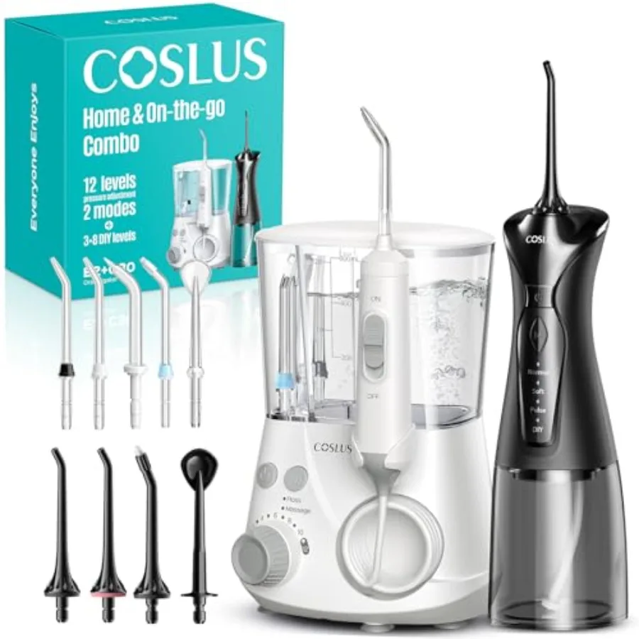 E2andC30 Water Flosser Combo: Powerful Countertop Dental Flossers for Deep Teeth Cleaning at Home Cordless Portable Oral Irriga
E2andC30 Water Flosser Combo: Powerful Countertop Dental Flossers for Deep Teeth Cleaning at Home Cordless Portable Oral Irriga