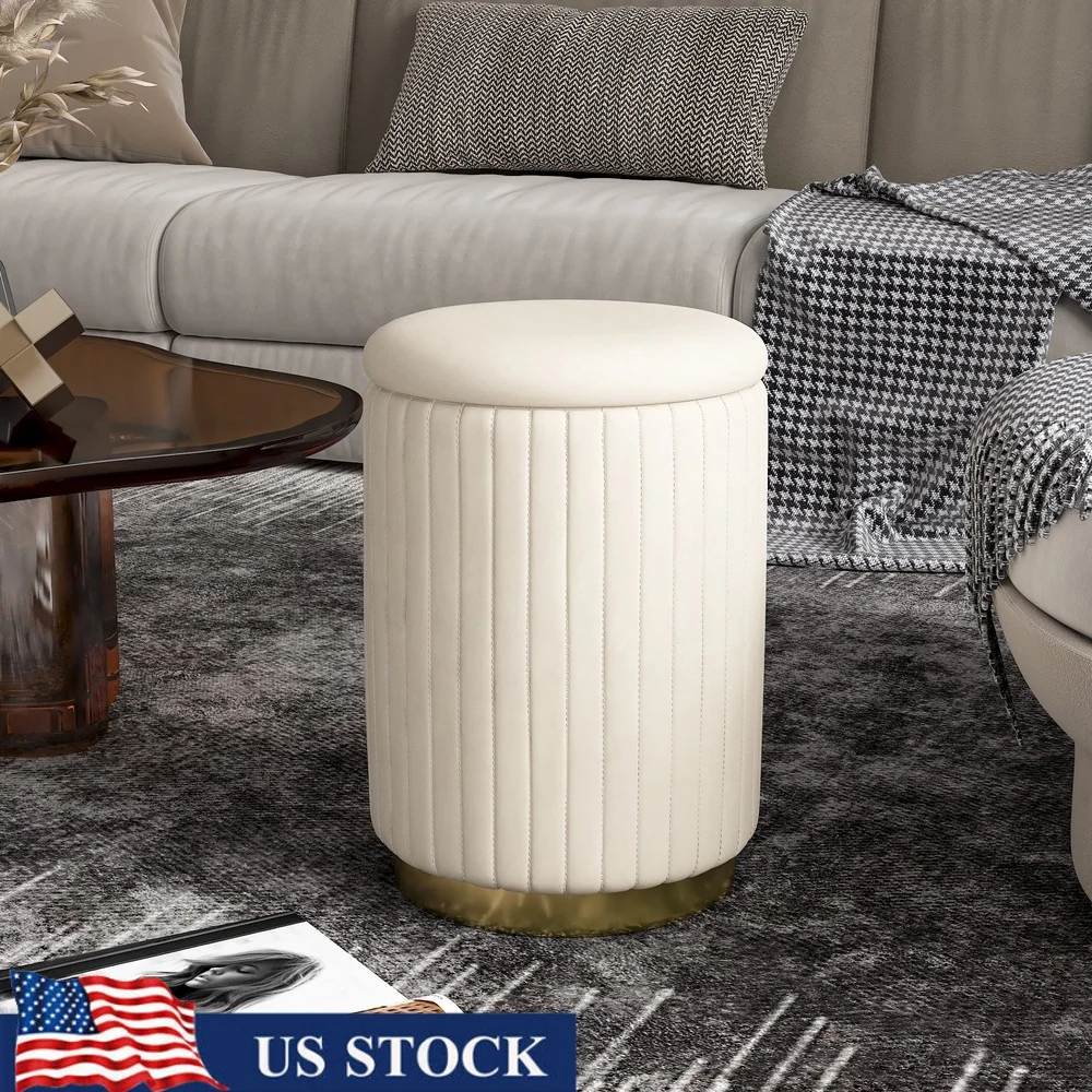 Plush Round Makeup Vanity Stool with Hidden Storage Elegant Ottoman Footrest Indoor Seating Furniture
Plush Round Makeup Vanity Stool with Hidden Storage Elegant Ottoman Footrest Indoor Seating Furniture