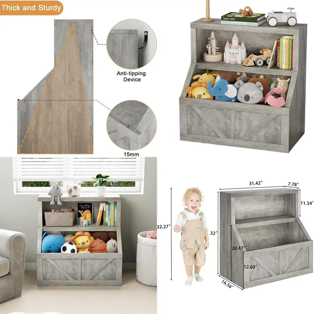 Wooden Kids' Bookshelf Organizer with Cubby Storage for Playrooms, Bedrooms, and Nurseries
Wooden Kids' Bookshelf Organizer with Cubby Storage for Playrooms, Bedrooms, and Nurseries