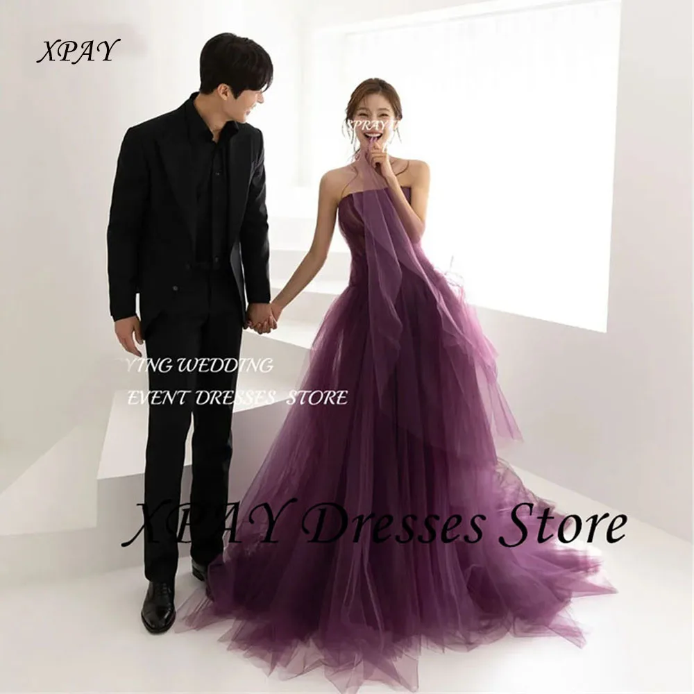 XPAY Fairy Dark Purple Tulle Korea Wedding Dresses Photo Shoot Strapless Floor Length Customized Corset Prom Evening Dress
XPAY Fairy Dark Purple Tulle Korea Wedding Dresses Photo Shoot Strapless Floor Length Customized Corset Prom Evening Dress