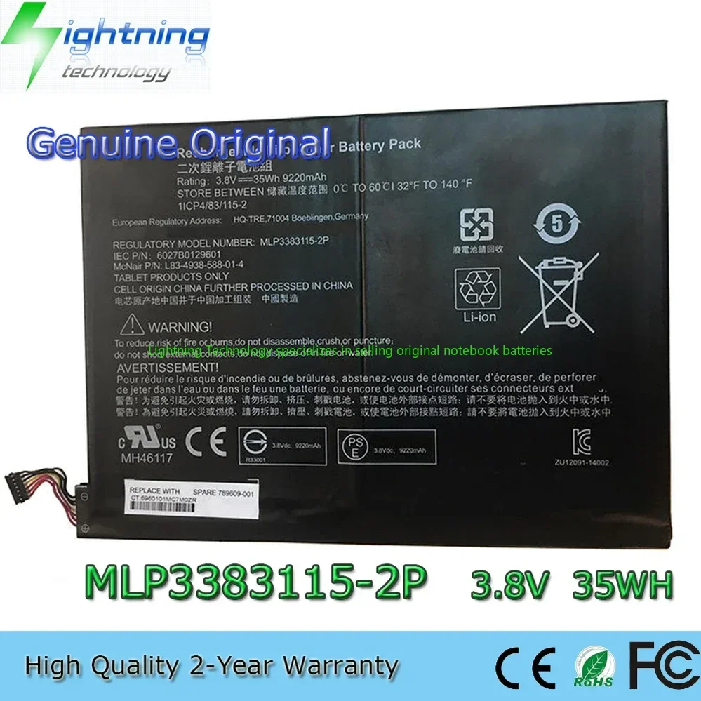 2025 Year Genuine Original MLP3383115-2P 3.8V 35Wh Notebook Battery for HP Pavilion X2 10-K 10-J Series 789609-001
2025 Year Genuine Original MLP3383115-2P 3.8V 35Wh Notebook Battery for HP Pavilion X2 10-K 10-J Series 789609-001