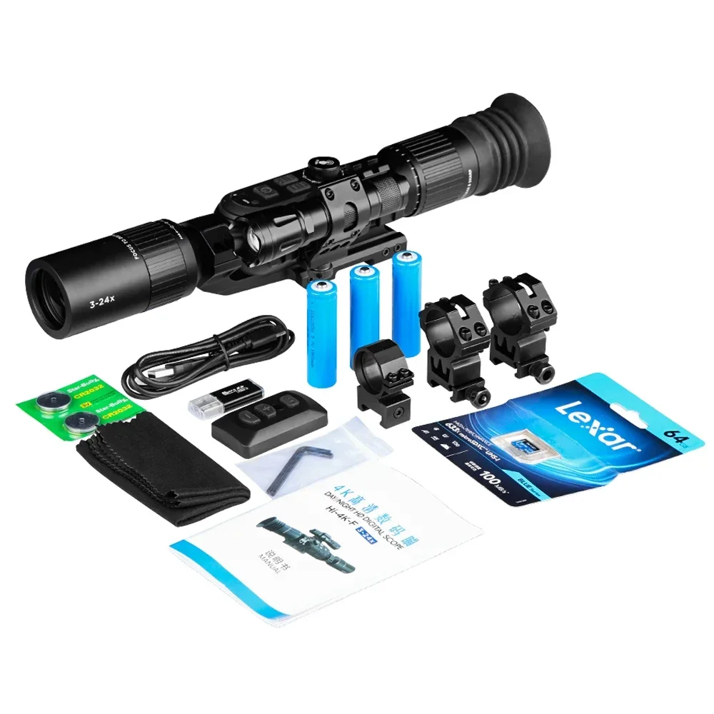 Spina Scope 4K Scope 3-24X Ночное видение Оптические тактические прицелы Охота Цифровой
Spina Scope 4K Scope 3-24X Ночное видение Оптические тактические прицелы Охота Цифровой