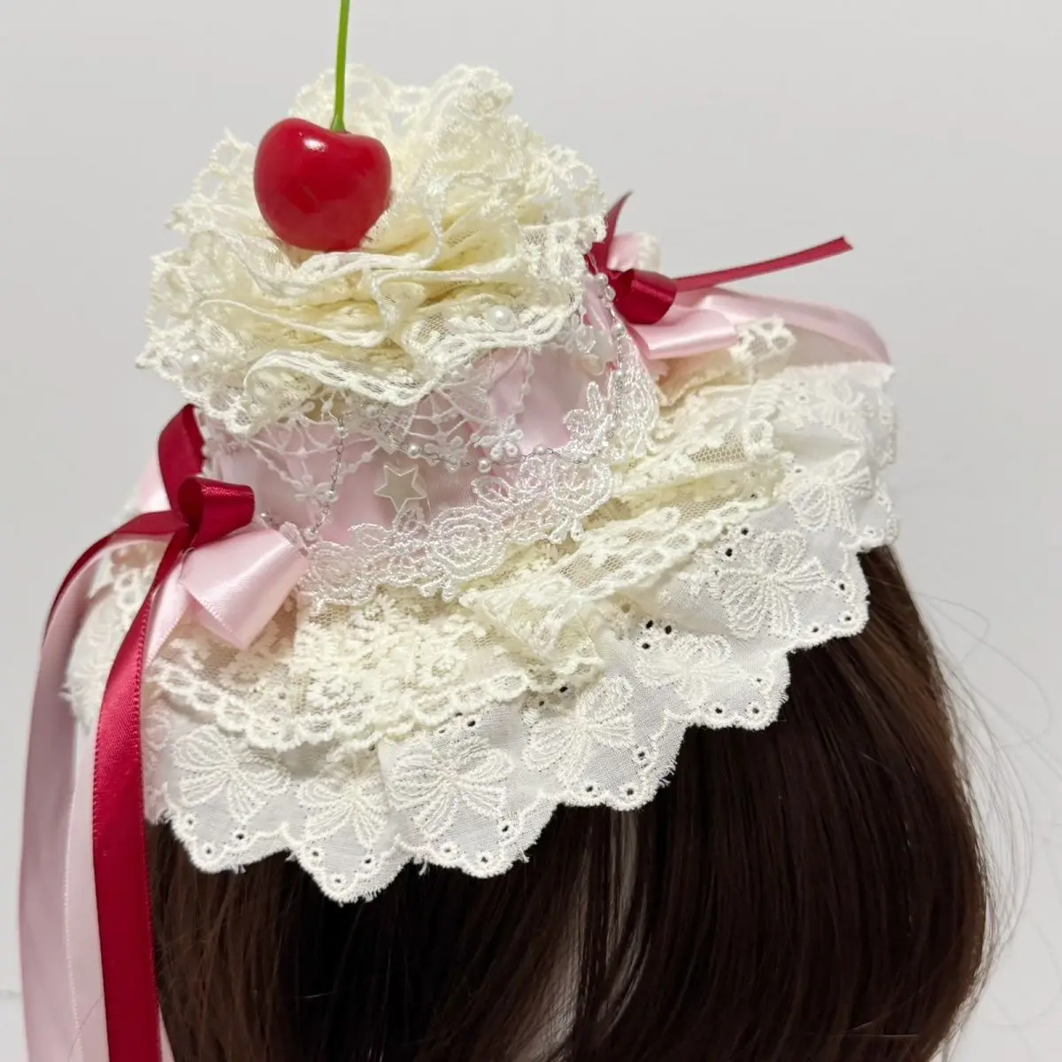 New Sweet Lolita Cosplay Props Cherry Bow Mini Hat, Sweet Pink Pearl Birthday Hair Clip Kawaii Accessories
New Sweet Lolita Cosplay Props Cherry Bow Mini Hat, Sweet Pink Pearl Birthday Hair Clip Kawaii Accessories
