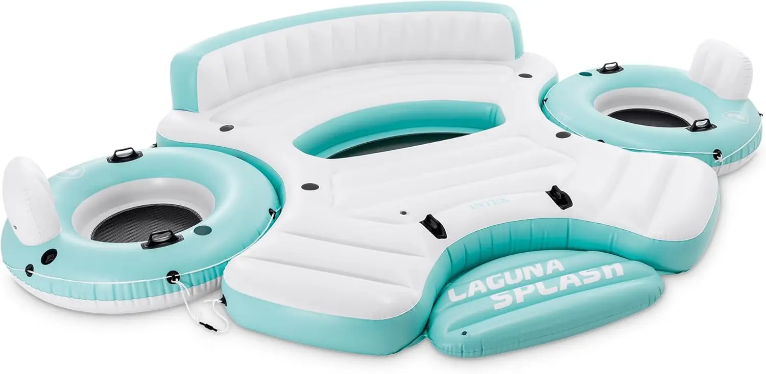 Laguna Splash Island Floating Water Raft with Detachable Solo Tubes, Cupholders, Grab Handles, Blue
Laguna Splash Island Floating Water Raft with Detachable Solo Tubes, Cupholders, Grab Handles, Blue