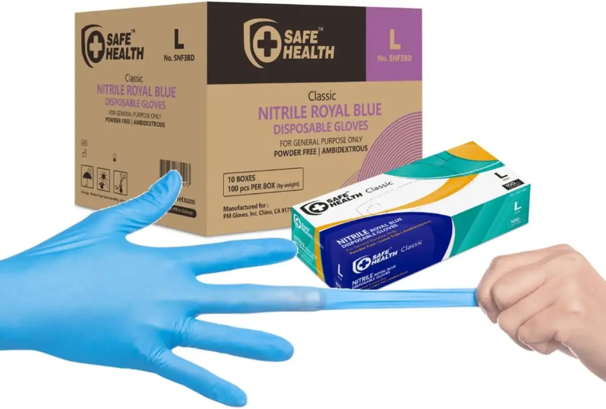 Nitrile Disposable Gloves for Cleaning, Salon, Food Prep, Blue Textured 3.5 Mil
Nitrile Disposable Gloves for Cleaning, Salon, Food Prep, Blue Textured 3.5 Mil