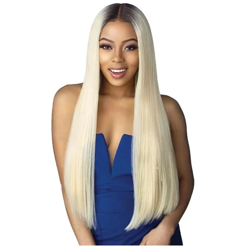 New women's in light gold gradient color, synthetic long straight hair wig
New women's in light gold gradient color, synthetic long straight hair wig