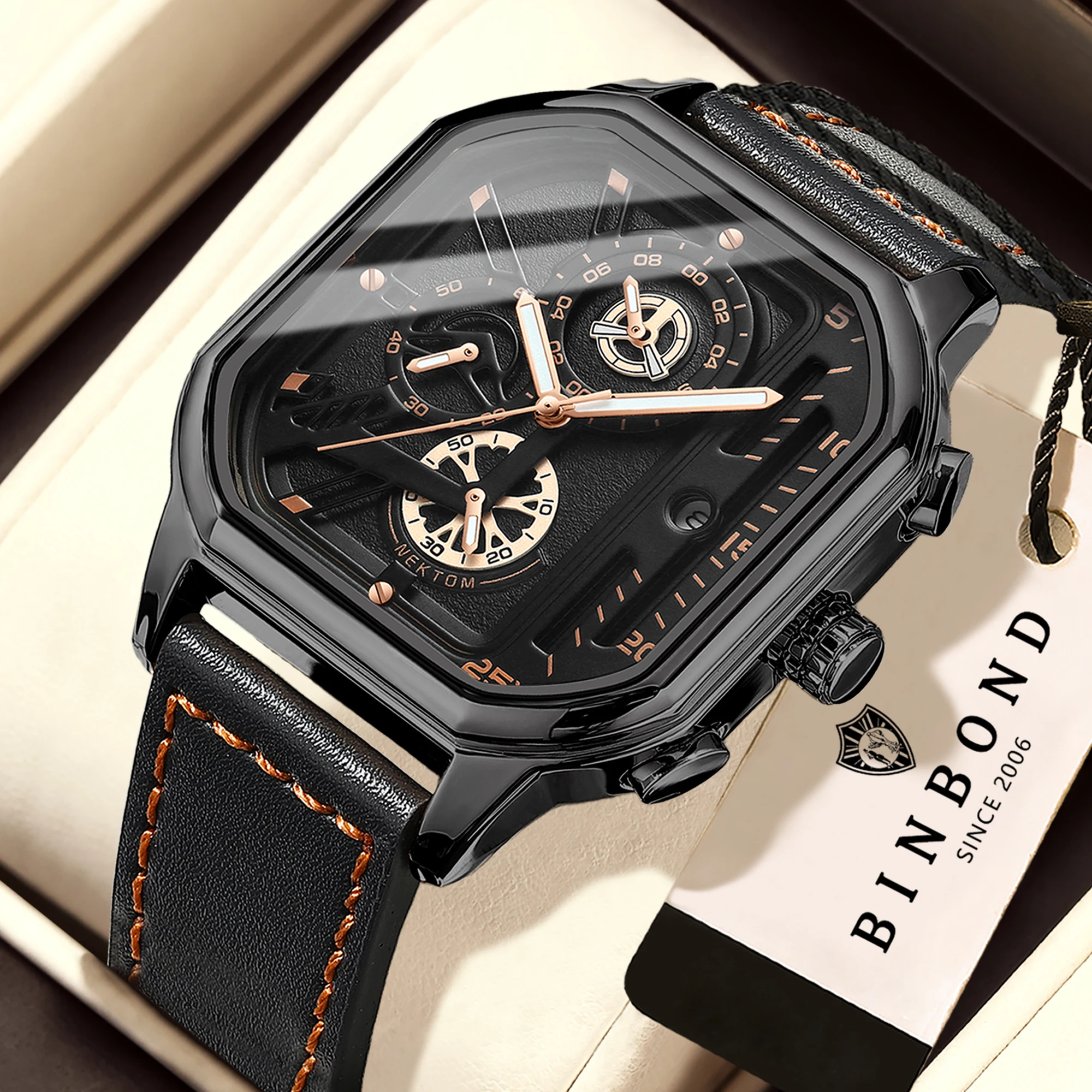 BINBOND Orginal Brand Precise Luxury Quartz Watcher For Men Luminous Waterproof Auto Date Chronograph men's Watch Casual Reloj
BINBOND Orginal Brand Precise Luxury Quartz Watcher For Men Luminous Waterproof Auto Date Chronograph men's Watch Casual Reloj