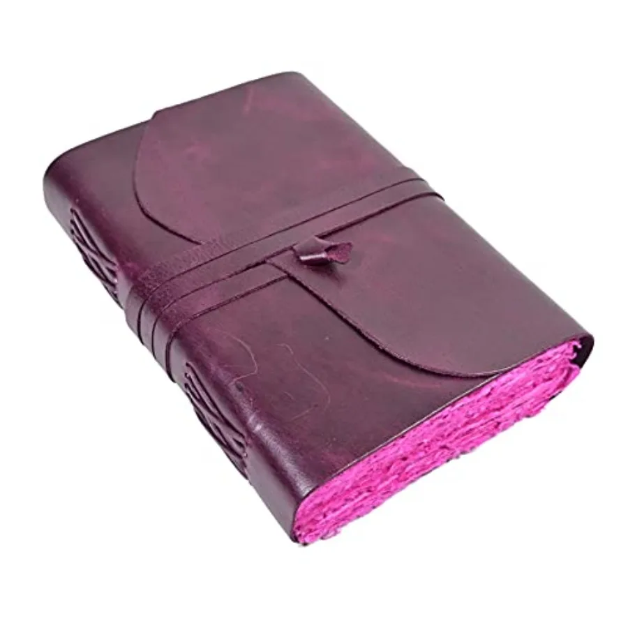 Vintage Purple Leather Journal - 200 Pages Pink Deckle Edge Rustic Paper - Unlined Pages Book of Shadows, Grimoire, Junk Scrapb
Vintage Purple Leather Journal - 200 Pages Pink Deckle Edge Rustic Paper - Unlined Pages Book of Shadows, Grimoire, Junk Scrapb