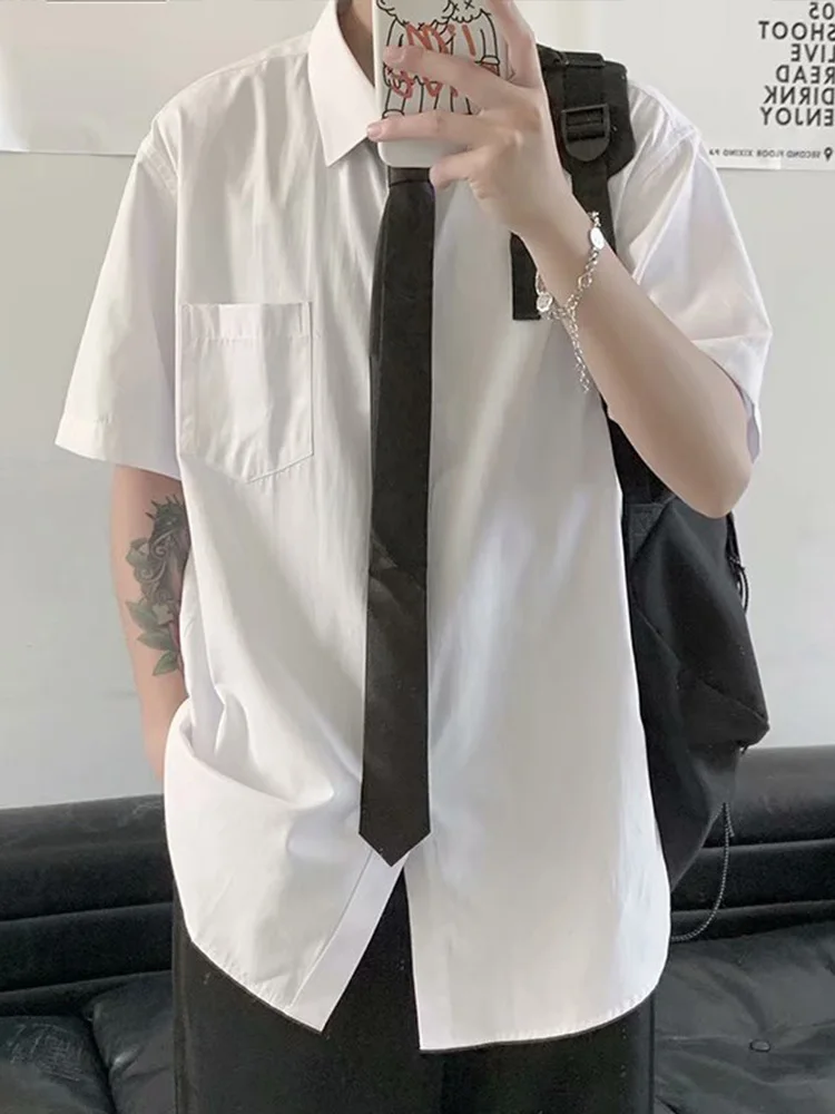 Summer Men's White Loose Casual ort Sve irt Korean Sle Student Class orm Set Dk orm irt Breathable Skin-Fr...
Summer Men's White Loose Casual ort Sve irt Korean Sle Student Class orm Set Dk orm irt Breathable Skin-Fr...