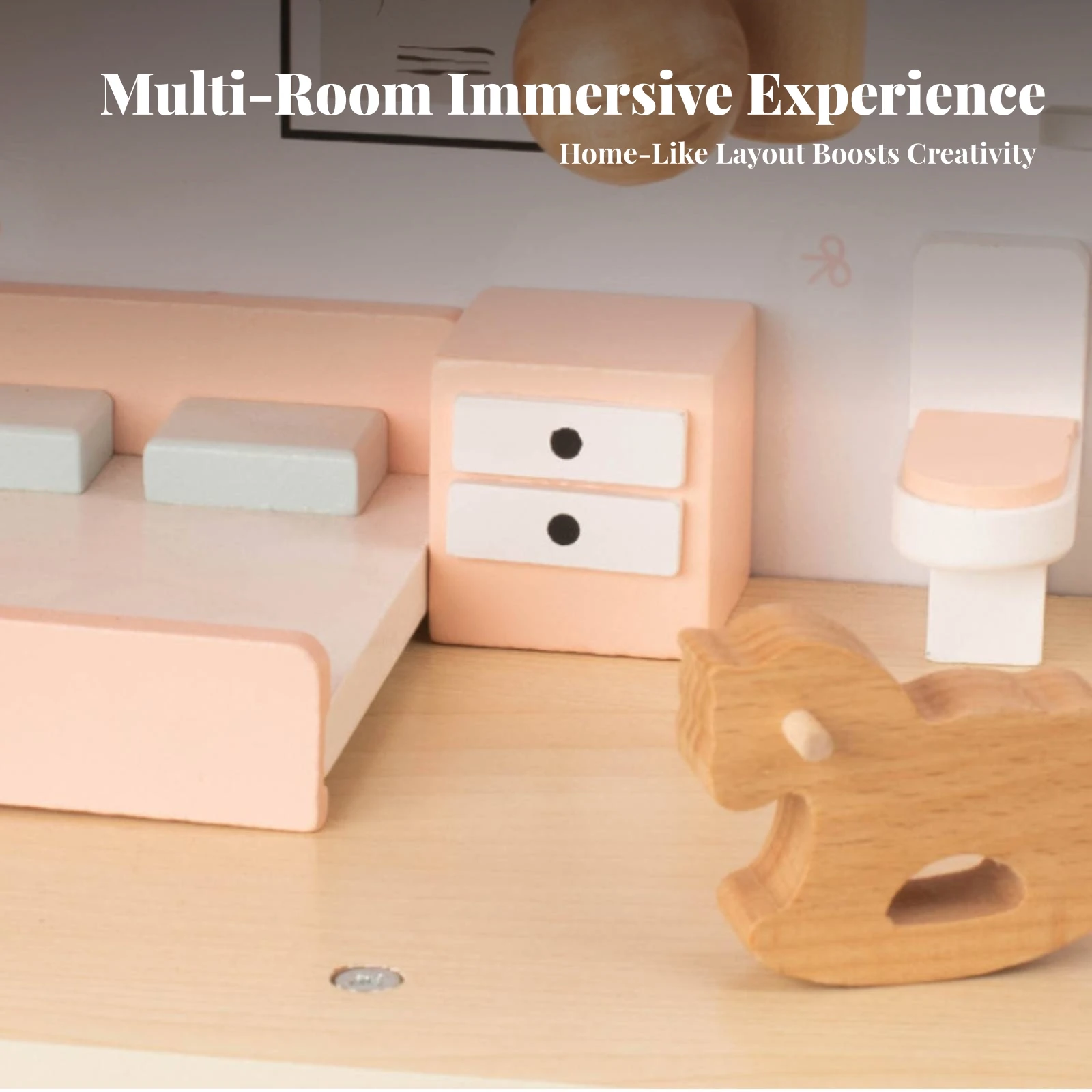 Wooden Dollhouse Pink Roof Two-Story Dollhouse Wood Doll House Miniature Furniture Children'stoy Home Slatted Side Panel
Wooden Dollhouse Pink Roof Two-Story Dollhouse Wood Doll House Miniature Furniture Children'stoy Home Slatted Side Panel