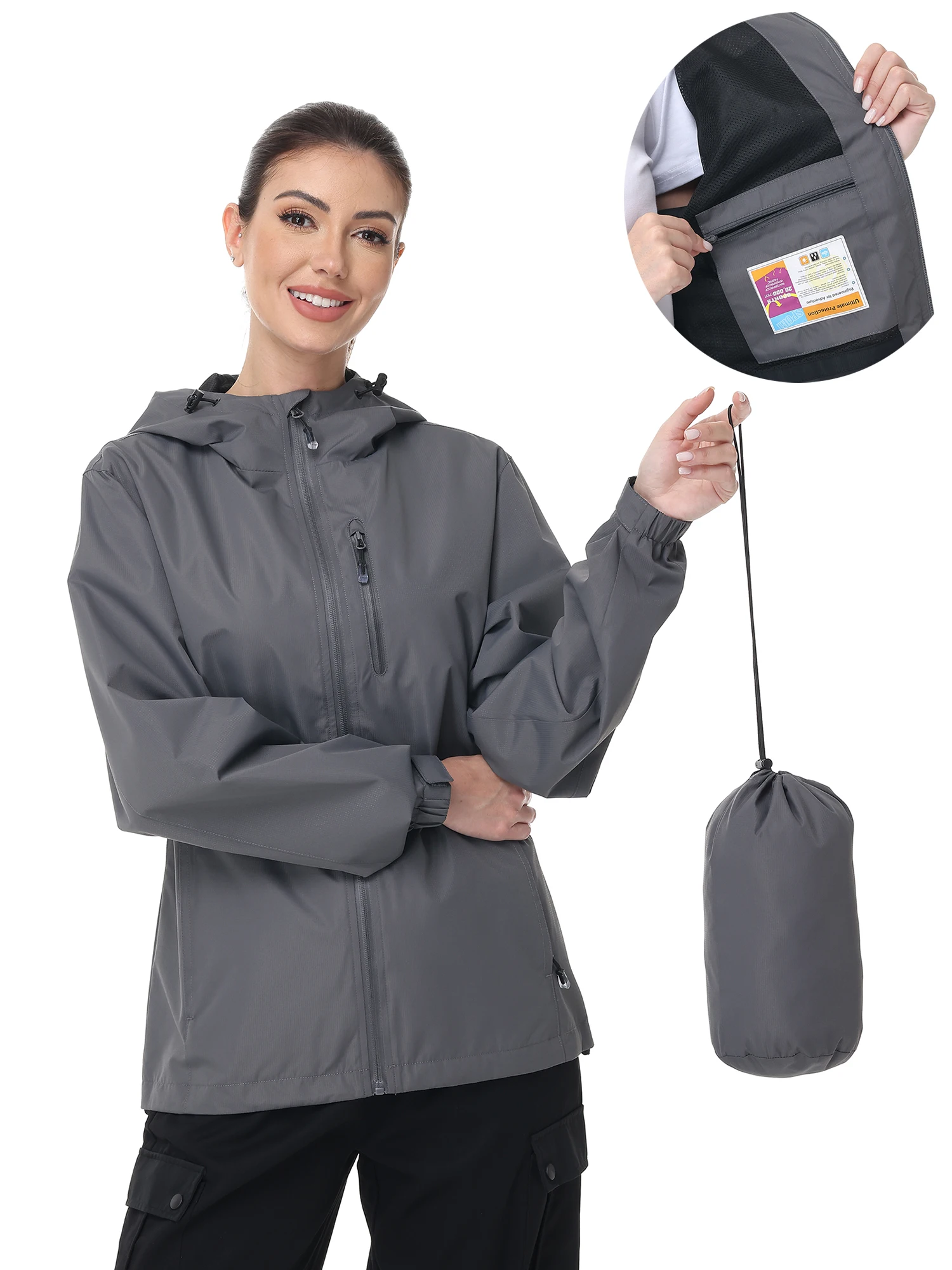 Women's Summer Waterproof Jacket, Soft Shell Coat with Inner Pocket & Storage Bag for Camping Hiking Fishing Rainy Day
Women's Summer Waterproof Jacket, Soft Shell Coat with Inner Pocket & Storage Bag for Camping Hiking Fishing Rainy Day