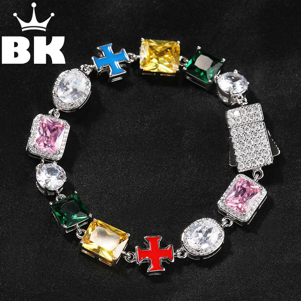 THE BLING KING 10mm Colorful CZ Enamel Cross Bracelet For Women Men Ethnic Mixed Shape Cubic Zirconia Charm Link Hip Hop Jewelry
THE BLING KING 10mm Colorful CZ Enamel Cross Bracelet For Women Men Ethnic Mixed Shape Cubic Zirconia Charm Link Hip Hop Jewelry