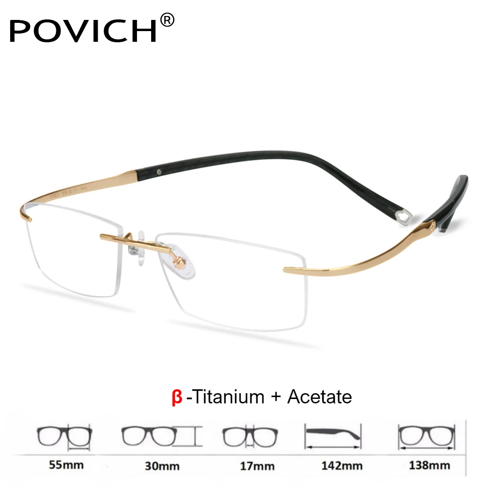 β-Titanium Acetate Prescription Glasses Frame Men Optical Rimless Eyewear Eyeglasses Frame Square Myopia Spectacle Women Reading
β-Titanium Acetate Prescription Glasses Frame Men Optical Rimless Eyewear Eyeglasses Frame Square Myopia Spectacle Women Reading