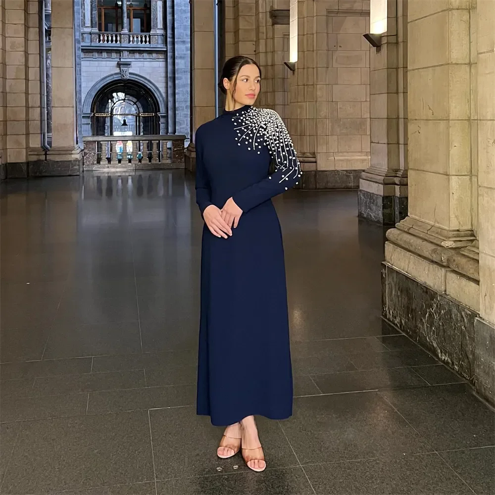 Customized Elegant Crystal A Line Mother of The Bride Dresses High Neck Long Sleeve Muslim Prom Gown Ankle Length Formal Dress f
Customized Elegant Crystal A Line Mother of The Bride Dresses High Neck Long Sleeve Muslim Prom Gown Ankle Length Formal Dress f