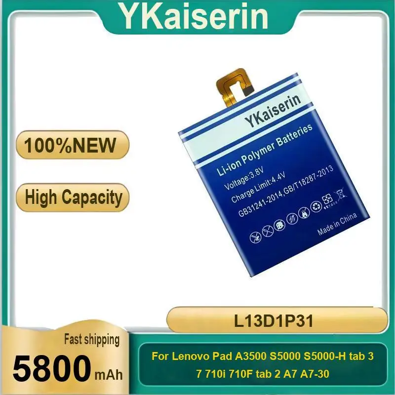 Аккумулятор для планшета L13D1P31 5800 мАч для Lenovo Pad A3500 S5000 S5000-H Tab3 7 TB3 710I 710F Tab 2 A7 A7-30 A7-10F A7-20F
Аккумулятор для планшета L13D1P31 5800 мАч для Lenovo Pad A3500 S5000 S5000-H Tab3 7 TB3 710I 710F Tab 2 A7 A7-30 A7-10F A7-20F