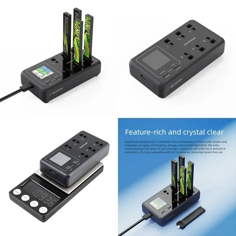 BETAFPV HexaCharger 1S Charger BT2.0/PH2.0 Ports for LiPo/LiHV 1S Whoop Battery
BETAFPV HexaCharger 1S Charger BT2.0/PH2.0 Ports for LiPo/LiHV 1S Whoop Battery