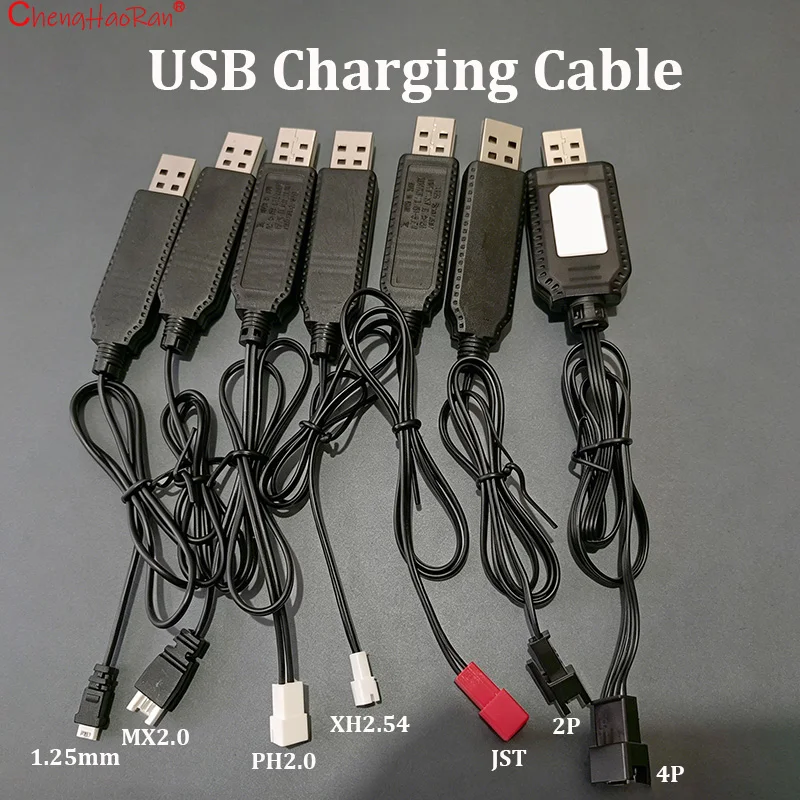 ChengHaoRan 1PC 3.7V/7.4V Lithium Battery Charging Cable With MX2.0 XH2.54 JST 2P 4P Interface For Toy Remote Control Car
ChengHaoRan 1PC 3.7V/7.4V Lithium Battery Charging Cable With MX2.0 XH2.54 JST 2P 4P Interface For Toy Remote Control Car