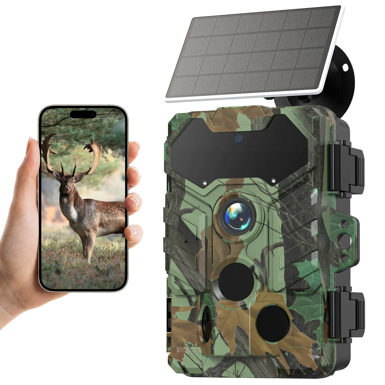 Solar Camera Outdoor Wireless Trail Camera 32MP Infrared Night Vision WiFi Enabled IP66 Waterproof Wildlife Hunting Camera
Solar Camera Outdoor Wireless Trail Camera 32MP Infrared Night Vision WiFi Enabled IP66 Waterproof Wildlife Hunting Camera