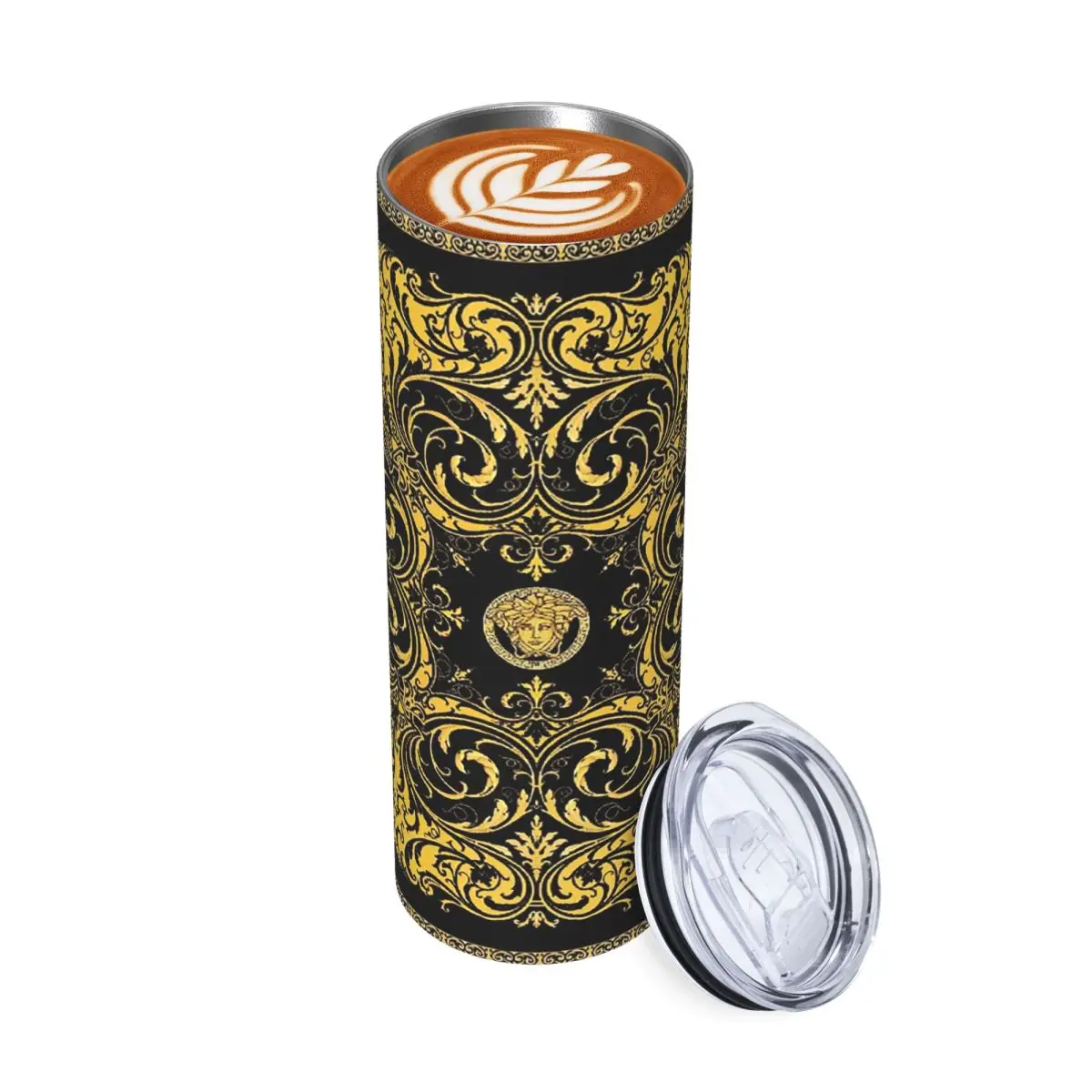 Decorative Golden Medallion Baroque Stainless Steel Tumbler Vacuum Insulated Mugs Thermal Cold Bottle Straw With Lid 20oz
Decorative Golden Medallion Baroque Stainless Steel Tumbler Vacuum Insulated Mugs Thermal Cold Bottle Straw With Lid 20oz
