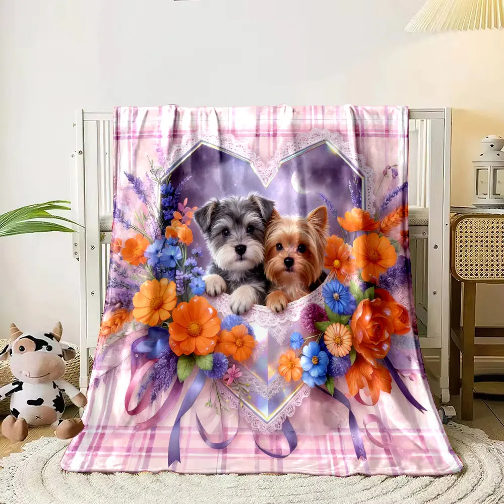 Pink Flowers and Puppies Printed Blanket Children Adult Blanket Soft and Warm Bedding for Bed Sofa Outdoor Travel Cover Blanket
Pink Flowers and Puppies Printed Blanket Children Adult Blanket Soft and Warm Bedding for Bed Sofa Outdoor Travel Cover Blanket