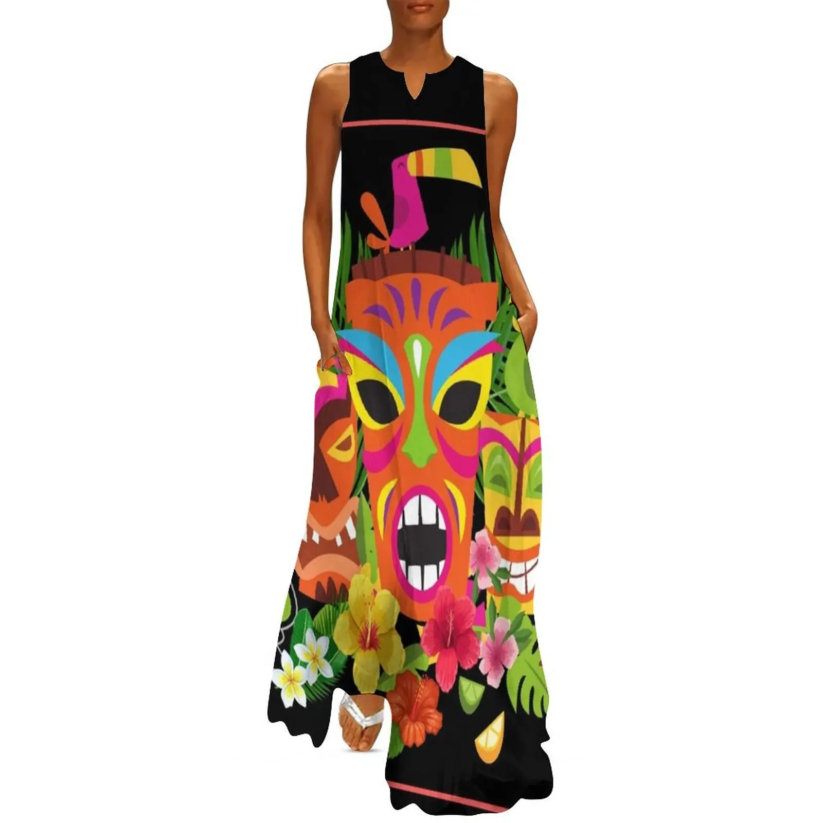 Tiki Heads And Toucans Long Dress women's summer jumpsuit women clothing 2025 new arrivals Elegant gowns
Tiki Heads And Toucans Long Dress women's summer jumpsuit women clothing 2025 new arrivals Elegant gowns