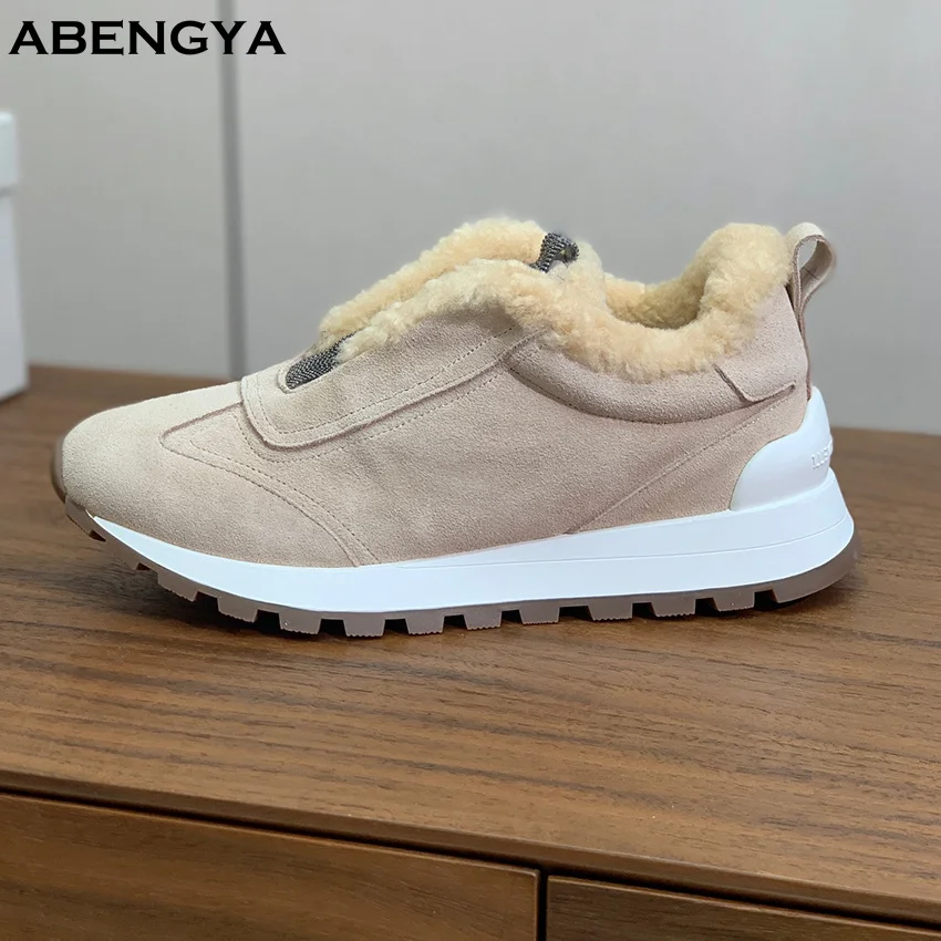 2025 Winter Suede Platform Fur Shoes Women Thick Sole Lace Up Wool Flat Shoes Designer Casual Party Vacation Walking Shoes Women
2025 Winter Suede Platform Fur Shoes Women Thick Sole Lace Up Wool Flat Shoes Designer Casual Party Vacation Walking Shoes Women