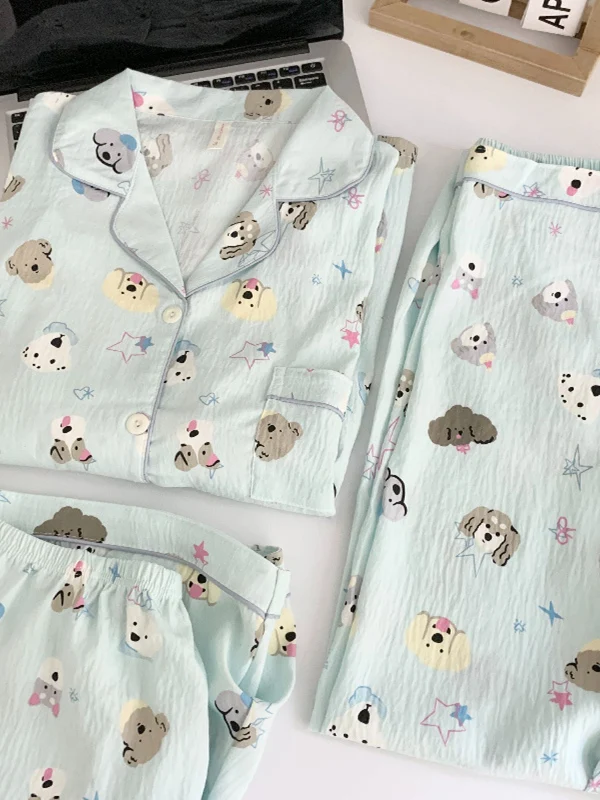 Mint Dog Short Sleeve Cloud Cotton Women's Sleepwear Summer Home Clothes Cartoon Style Casual Comfortable Breathable Nightgown
Mint Dog Short Sleeve Cloud Cotton Women's Sleepwear Summer Home Clothes Cartoon Style Casual Comfortable Breathable Nightgown