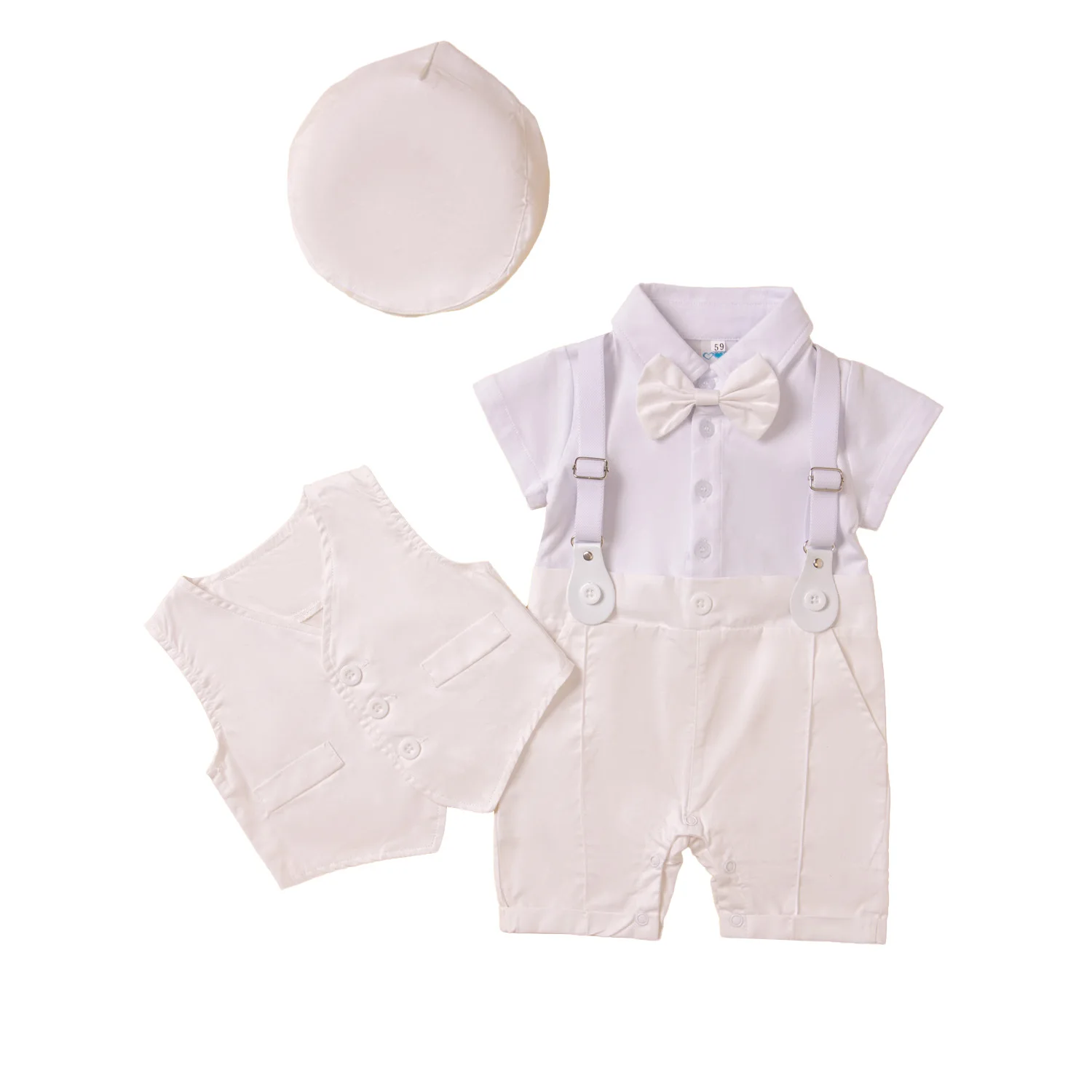 Baby Boys Suspenders Romper Set Toddler Gentleman Bowtie Short Sleeve Jumpsuit + Vest Outfit 2pcs Summer Suit for Party Wedding
Baby Boys Suspenders Romper Set Toddler Gentleman Bowtie Short Sleeve Jumpsuit + Vest Outfit 2pcs Summer Suit for Party Wedding
