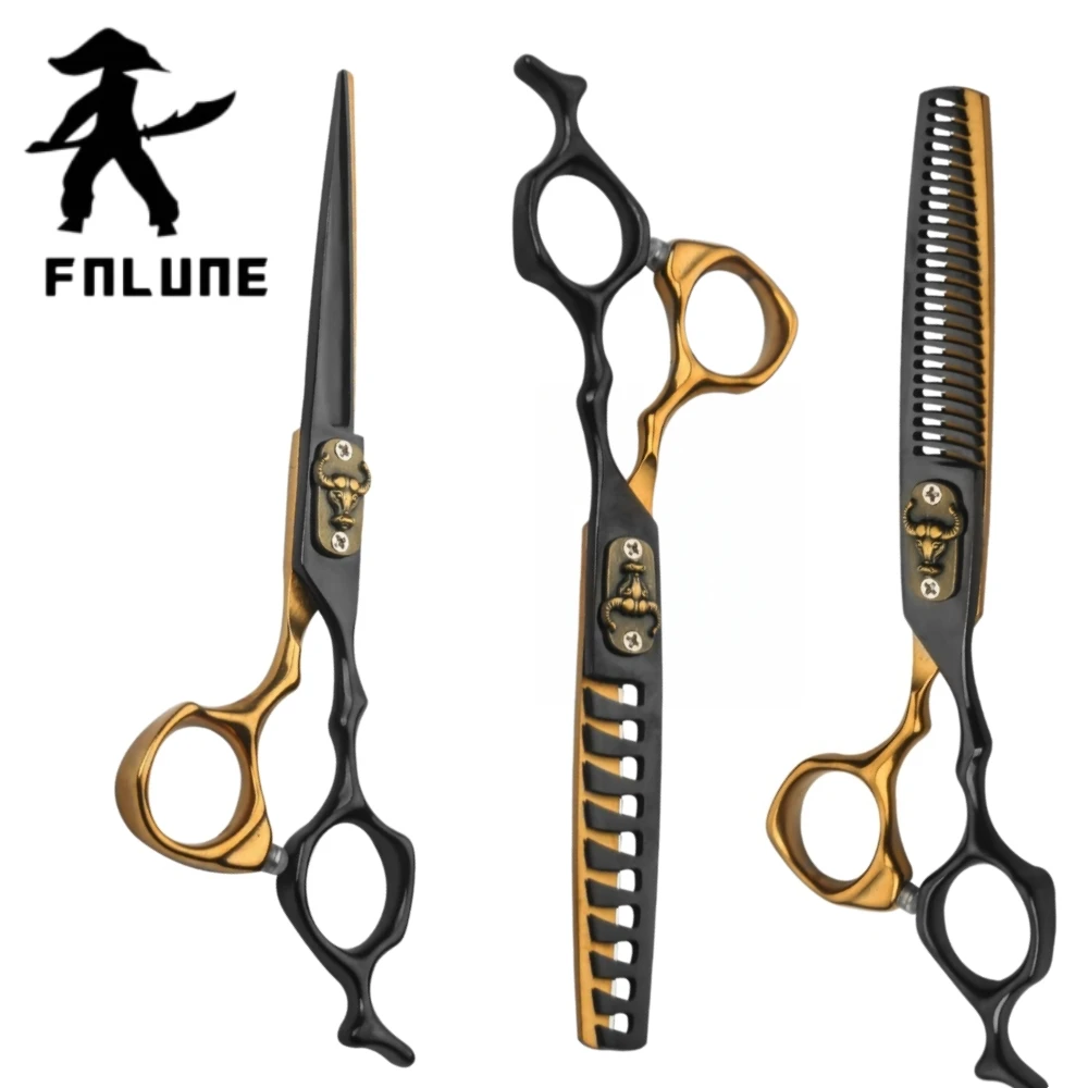 FnLune Professional Japan Steel 6 Inch Bull Head Hair Cutting Scissors Haircut Thinning Barber Cut Shears Hairdressing Scissors
FnLune Professional Japan Steel 6 Inch Bull Head Hair Cutting Scissors Haircut Thinning Barber Cut Shears Hairdressing Scissors