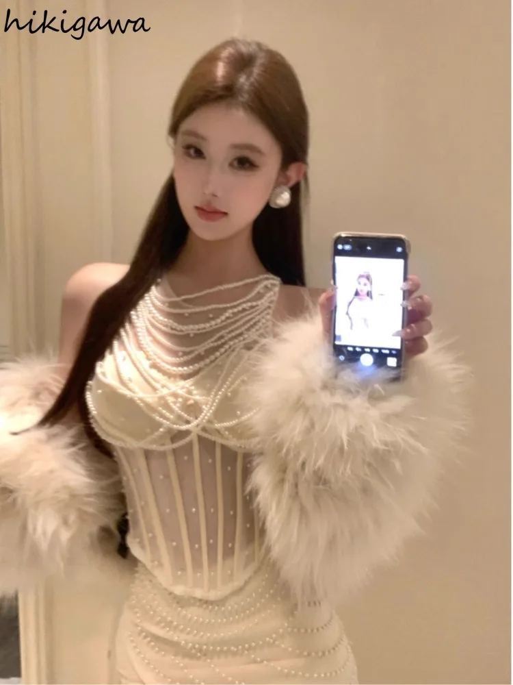 Temperament Tanks Crop Tops Women Clothing Sleeveless See Through Camis Fashion Sexy Y2k Top 2025 Ropa Mujer Heavy Beading Vest
Temperament Tanks Crop Tops Women Clothing Sleeveless See Through Camis Fashion Sexy Y2k Top 2025 Ropa Mujer Heavy Beading Vest