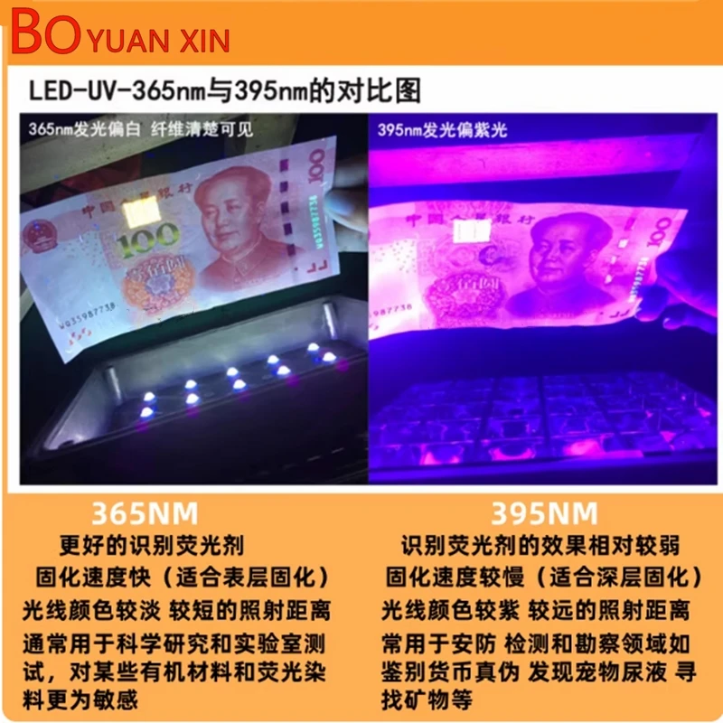 10 шт. 1W фиолетовых светодиодных УФ-ламп 365 нм 395 нм для отверждения клея, стерилизации и дезинфекции
10 шт. 1W фиолетовых светодиодных УФ-ламп 365 нм 395 нм для отверждения клея, стерилизации и дезинфекции