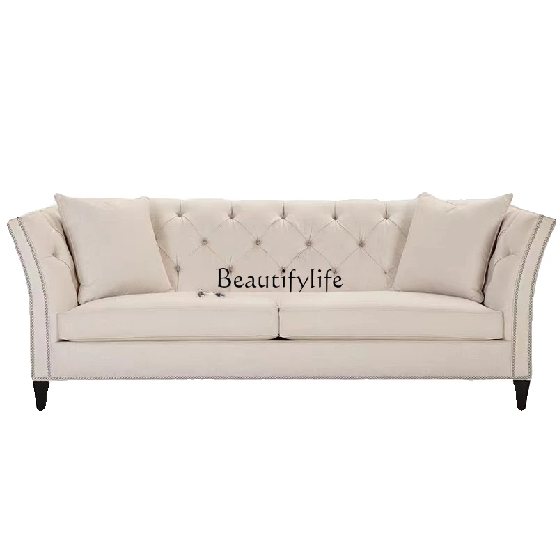 American light luxury solid wood buckle modern simple small apartment living room sofa combination
American light luxury solid wood buckle modern simple small apartment living room sofa combination