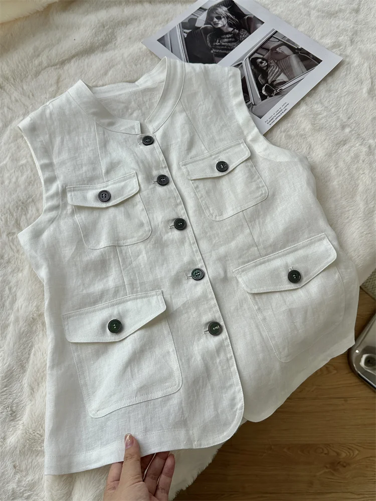 Льняной рабочий жилет Paiye в американском стиле, модный женский жилет с круглым вырезом и застежкой на пуговицах, летний, дарящий ощущение прохлады
Льняной рабочий жилет Paiye в американском стиле, модный женский жилет с круглым вырезом и застежкой на пуговицах, летний, дарящий ощущение прохлады