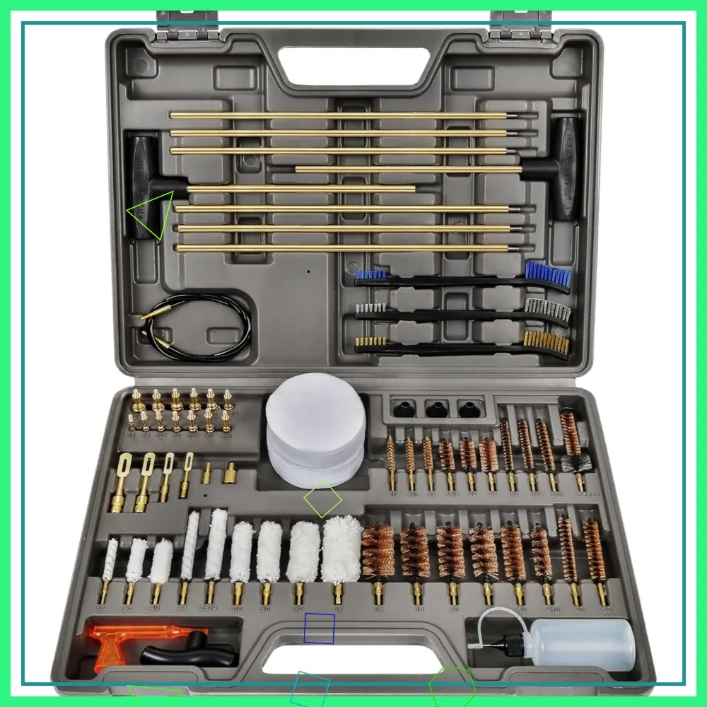 Elite Gun Cleaning Kit for Handgun Shotgun Pistol, All Brass Brushes Jags Reinforced Rods
Elite Gun Cleaning Kit for Handgun Shotgun Pistol, All Brass Brushes Jags Reinforced Rods