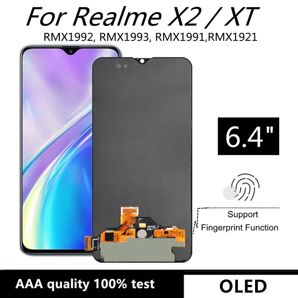 6.4" OLED For Realme X2 RMX1992 RMX1993 LCD Display Touch Screen Assembly Replacement For Realme XT RMX1921
6.4" OLED For Realme X2 RMX1992 RMX1993 LCD Display Touch Screen Assembly Replacement For Realme XT RMX1921