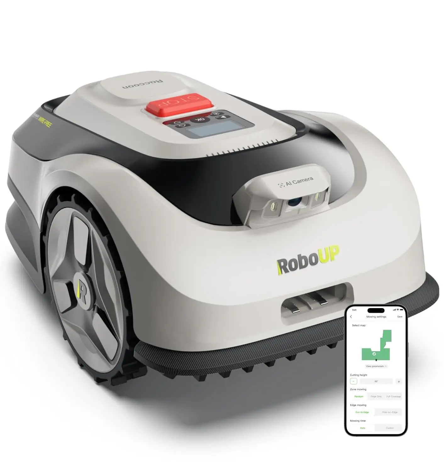 Raccoon 2 SE Robotic Lawnmower for 0.15 Acre, Wire Free Robot Mower with AI Obstacle Avoidance, APP-Free One-Button, Custom
Raccoon 2 SE Robotic Lawnmower for 0.15 Acre, Wire Free Robot Mower with AI Obstacle Avoidance, APP-Free One-Button, Custom
