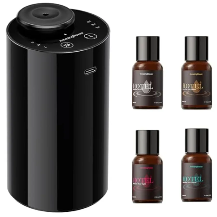 Waterless Essential Oil Diffuser with 4 x 10mL Hotel Scent Fragrance Oils, Rechargeable Car Diffuser Air Freshener Machine, 3 T
Waterless Essential Oil Diffuser with 4 x 10mL Hotel Scent Fragrance Oils, Rechargeable Car Diffuser Air Freshener Machine, 3 T