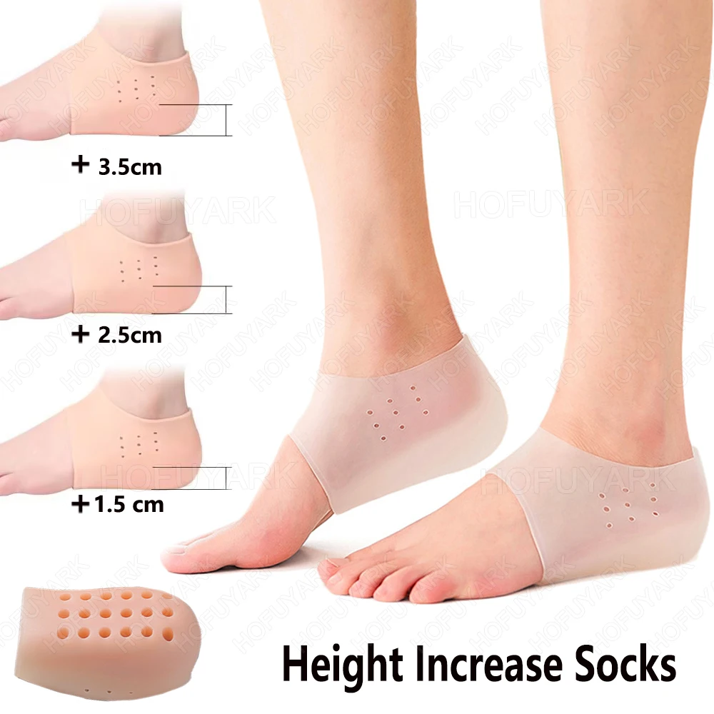 Silicone Heel Lift Socks Invisible Height Increase Insole for Shoes Woman Man Plantar Fasciitis Relief Shoe Inserts Gel Heel Pad 
Silicone Heel Lift Socks Invisible Height Increase Insole for Shoes Woman Man Plantar Fasciitis Relief Shoe Inserts Gel Heel Pad