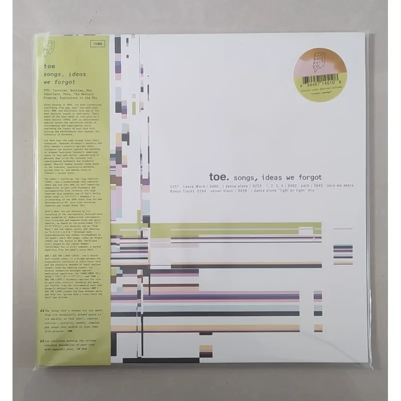 Genuine Toe Songs Ideas We Forgot Color Glue LP Vinyl for Vinyl Record Players
Genuine Toe Songs Ideas We Forgot Color Glue LP Vinyl for Vinyl Record Players