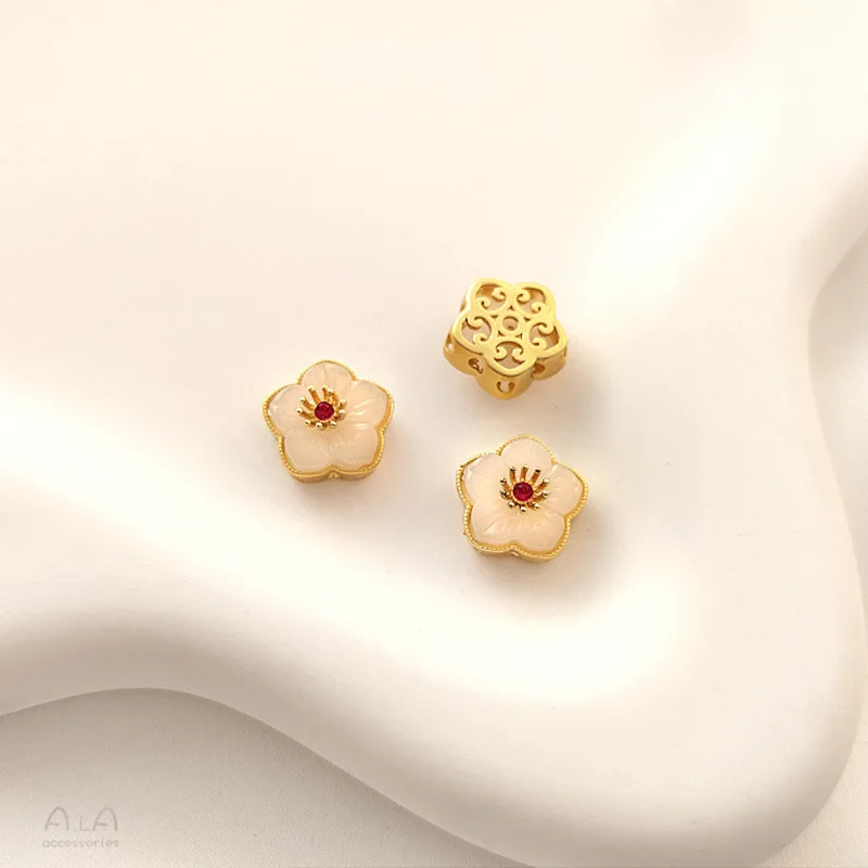 Copper-plated Matte Gold Opal Peach Blossom Transfer Beads Imitation Moonstone Cherry Blossom Bead Diy Jewelry Accessories
Copper-plated Matte Gold Opal Peach Blossom Transfer Beads Imitation Moonstone Cherry Blossom Bead Diy Jewelry Accessories