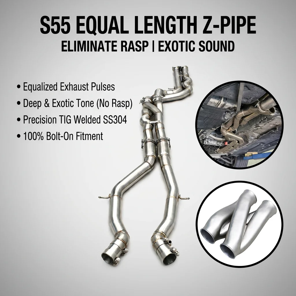 Z-Tube Equal-Length Exhaust Tube, 2.5/2 Inch, Compatible with BMW M3/M4 F80/F82/F83 S55 3.0T 2015-2017, SS304 Middle Pipe 63mm
Z-Tube Equal-Length Exhaust Tube, 2.5/2 Inch, Compatible with BMW M3/M4 F80/F82/F83 S55 3.0T 2015-2017, SS304 Middle Pipe 63mm