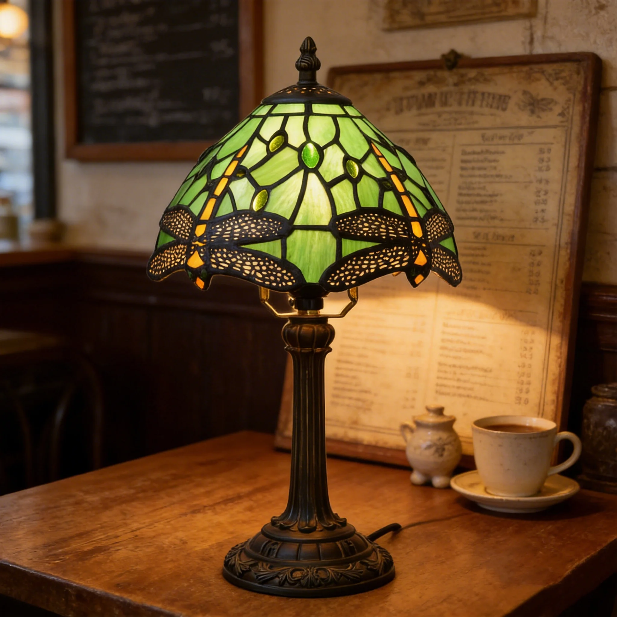 Tiffany Green Dragonfly Stained Glass Table Lamp 8" Green Dragonfly Desk Reading Light Decor Beside Bedroom Living Room Home
Tiffany Green Dragonfly Stained Glass Table Lamp 8" Green Dragonfly Desk Reading Light Decor Beside Bedroom Living Room Home