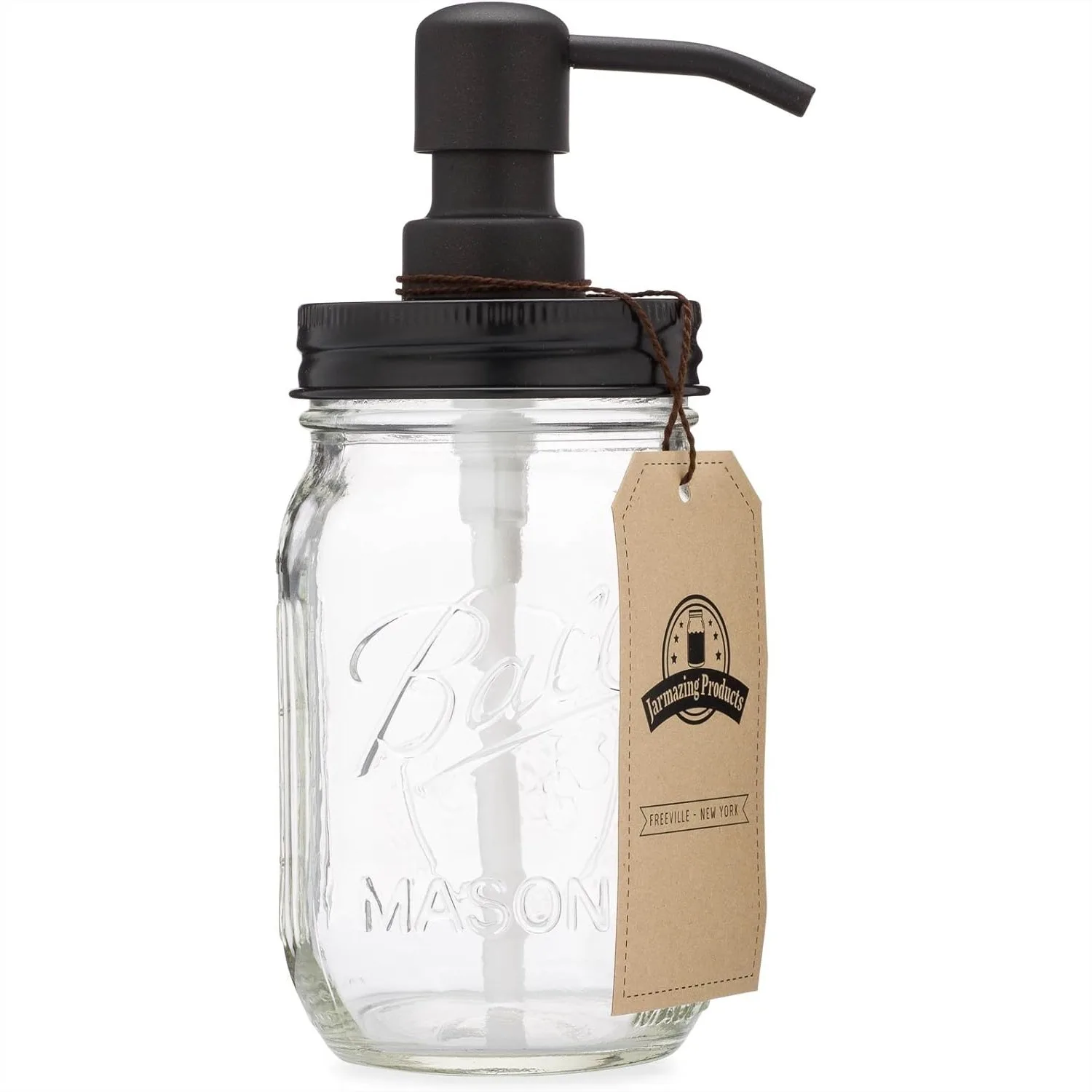 Glass Mason Jar Soap Dispenser with Rust Proof Stainless Steel Pump - 16 oz
Glass Mason Jar Soap Dispenser with Rust Proof Stainless Steel Pump - 16 oz