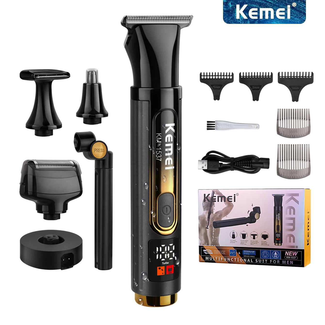 Профессиональная электрическая самонастраивающаяся бритва KEMEI с очень длинной ручкой, машинка для стрижки волос на спине, триммер для волос в носу
Профессиональная электрическая самонастраивающаяся бритва KEMEI с очень длинной ручкой, машинка для стрижки волос на спине, триммер для волос в носу