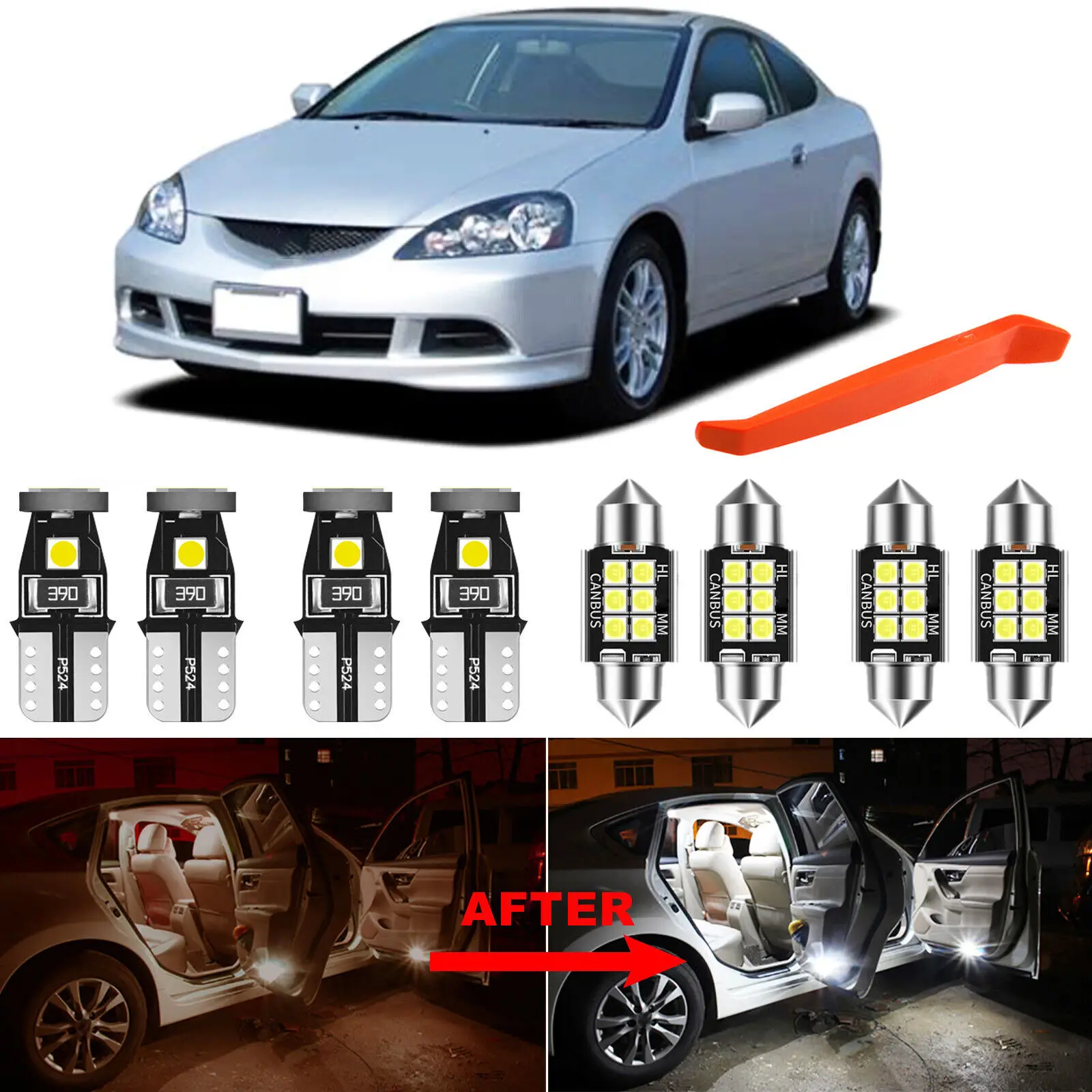 Winetis 7Pcs Bright 6000K White Interior LED Package Kit for 2002-2006 Acura RSX + Free Free Tool
Winetis 7Pcs Bright 6000K White Interior LED Package Kit for 2002-2006 Acura RSX + Free Free Tool