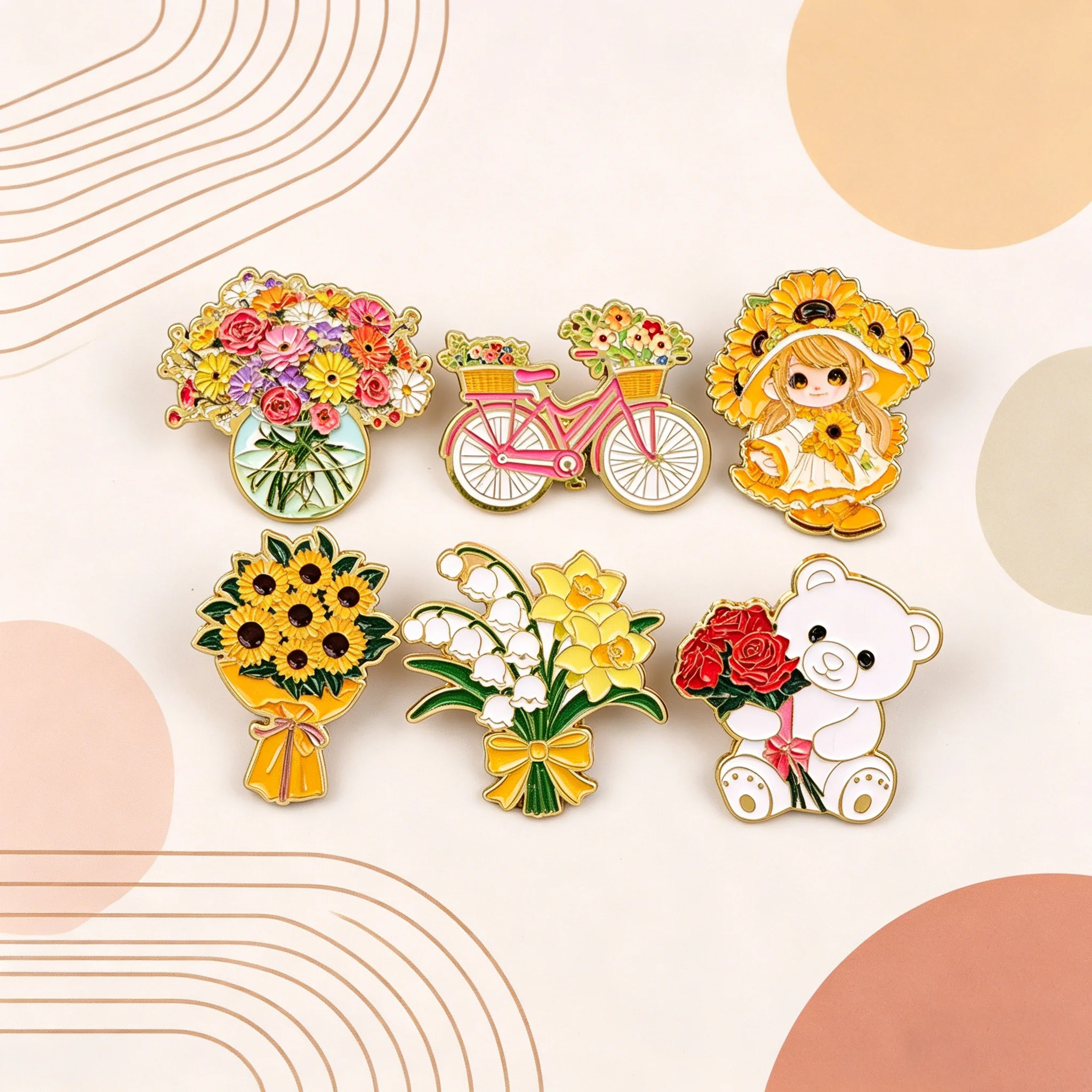 Cute Flower Bouquet Men Women Brooch on Clothes Badges Soft Enamel Pin Lapel Pins for Backpack Jewelry Holiday Gifts
Cute Flower Bouquet Men Women Brooch on Clothes Badges Soft Enamel Pin Lapel Pins for Backpack Jewelry Holiday Gifts