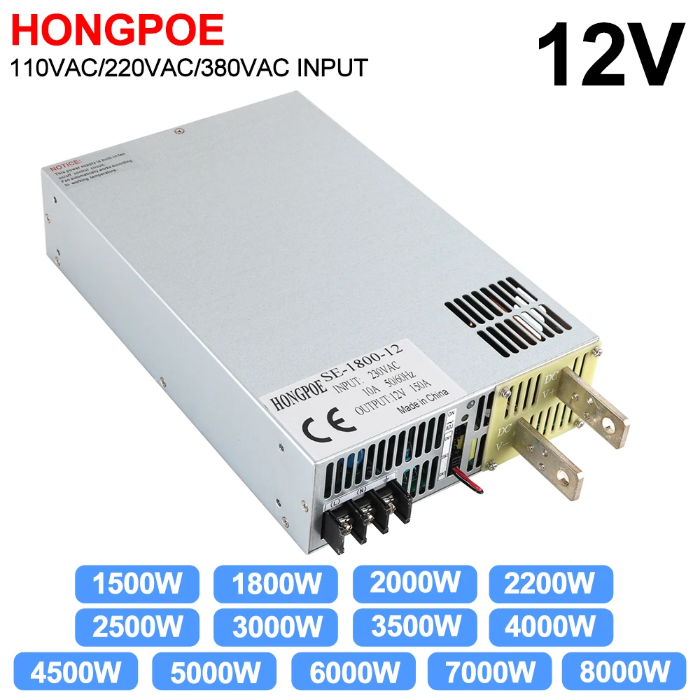 12V Power Supply 0-12V Adjustable Power 110V 220V 380V AC to DC 12V Power Support 0-5V Analog Signal Control 1500W ~8000W Series
12V Power Supply 0-12V Adjustable Power 110V 220V 380V AC to DC 12V Power Support 0-5V Analog Signal Control 1500W ~8000W Series